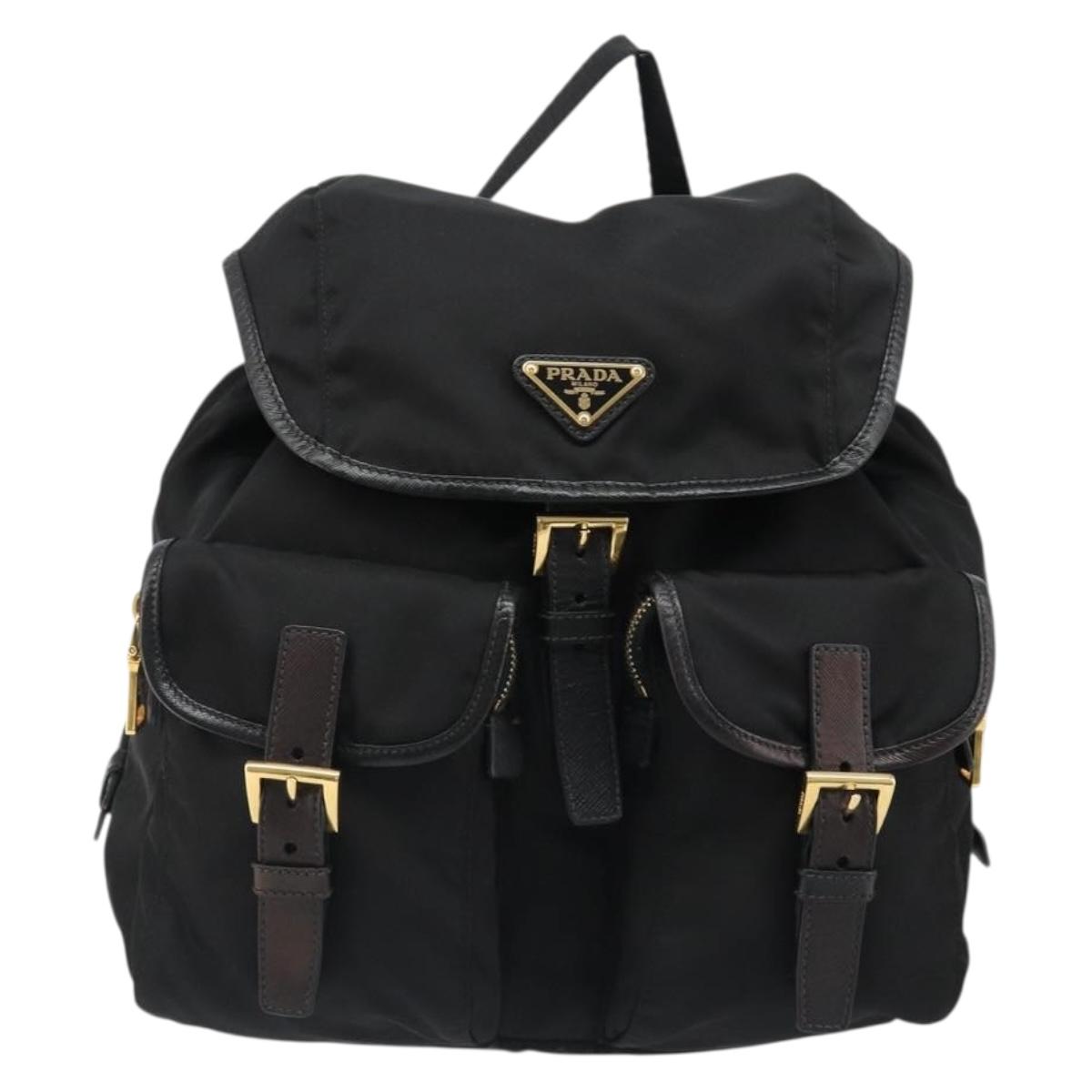 PRADA Backpack Nylon Black Gold Auth yk20532SAV - Jerrillo image 2