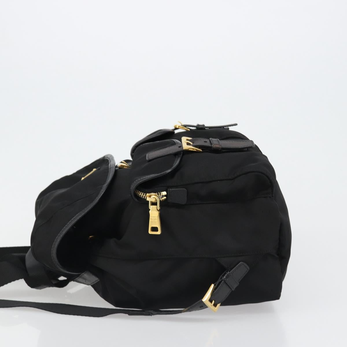 PRADA Backpack Nylon Black Gold Auth yk20532SAV - Jerrillo image 5