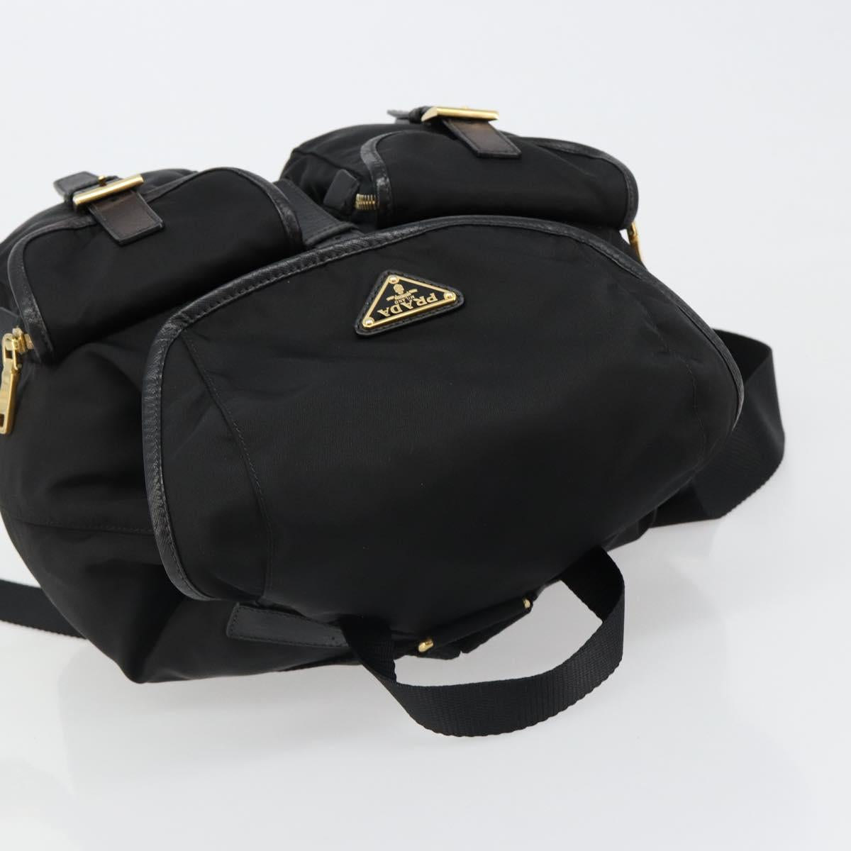 PRADA Backpack Nylon Black Gold Auth yk20532SAV - Jerrillo image 6