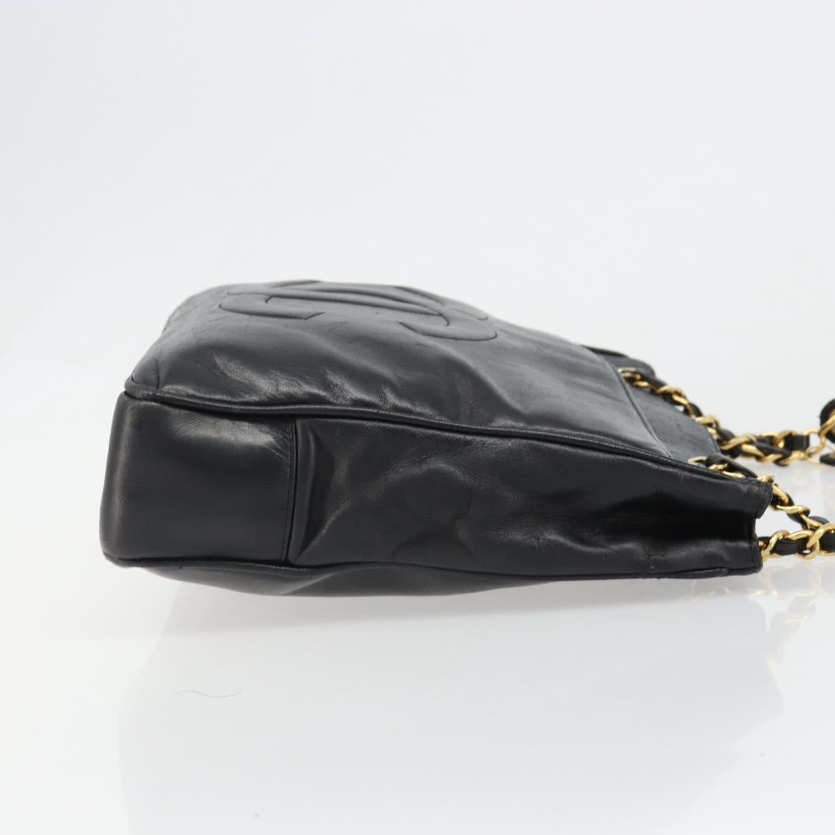 CHANEL COCO Mark Chain Tote Bag Leather Black Gold CC Auth yk20595 - Jerrillo image 3