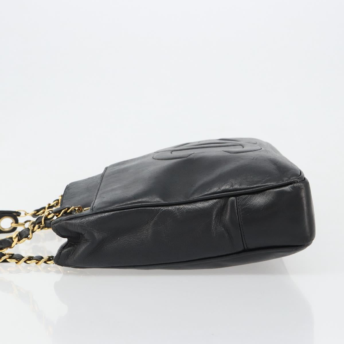 CHANEL COCO Mark Chain Tote Bag Leather Black Gold CC Auth yk20595 - Jerrillo image 4