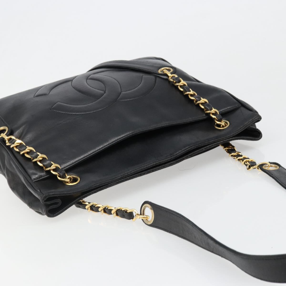 CHANEL COCO Mark Chain Tote Bag Leather Black Gold CC Auth yk20595 - Jerrillo image 6
