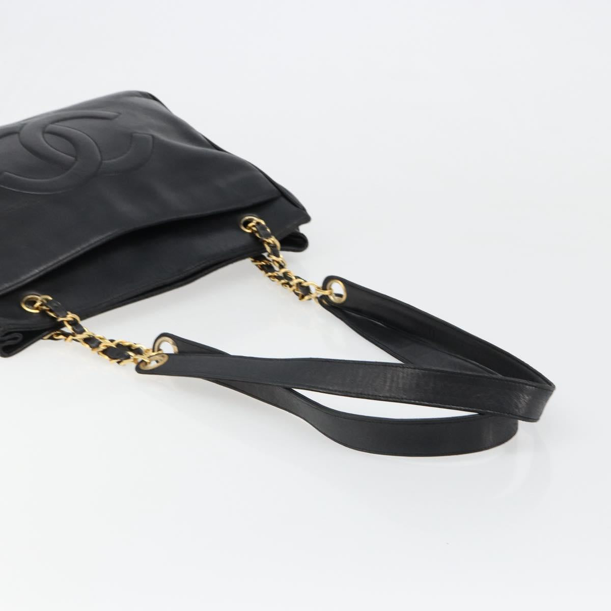 CHANEL COCO Mark Chain Tote Bag Leather Black Gold CC Auth yk20595 - Jerrillo image 7