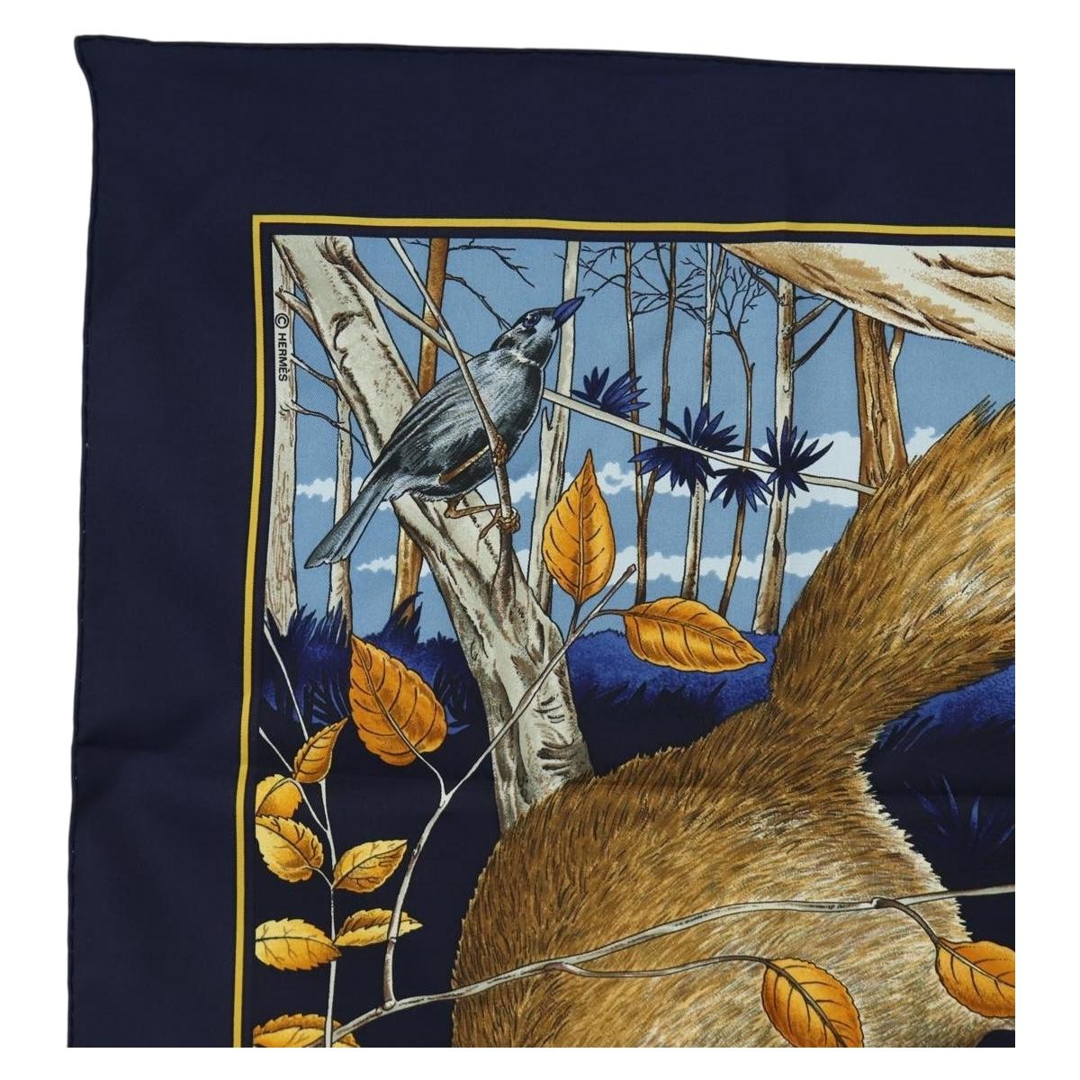 HERMES Carre 90 Scarf "CHASSE au BOIS" Silk Navy Auth yk20604M - Jerrillo image 2