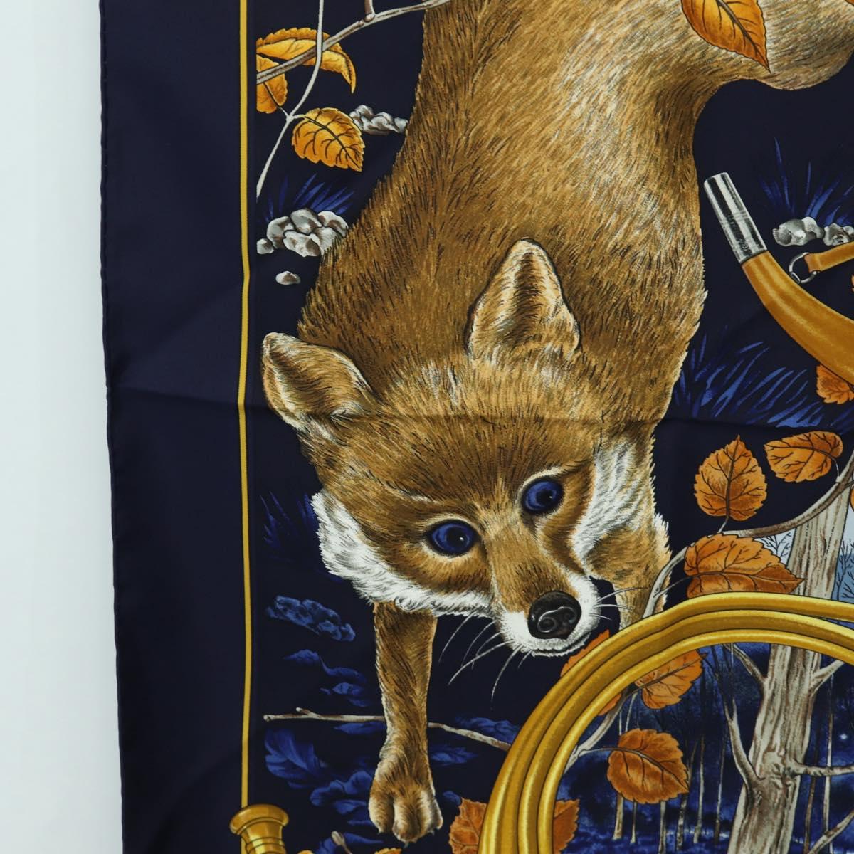 HERMES Carre 90 Scarf "CHASSE au BOIS" Silk Navy Auth yk20604M - Jerrillo image 5