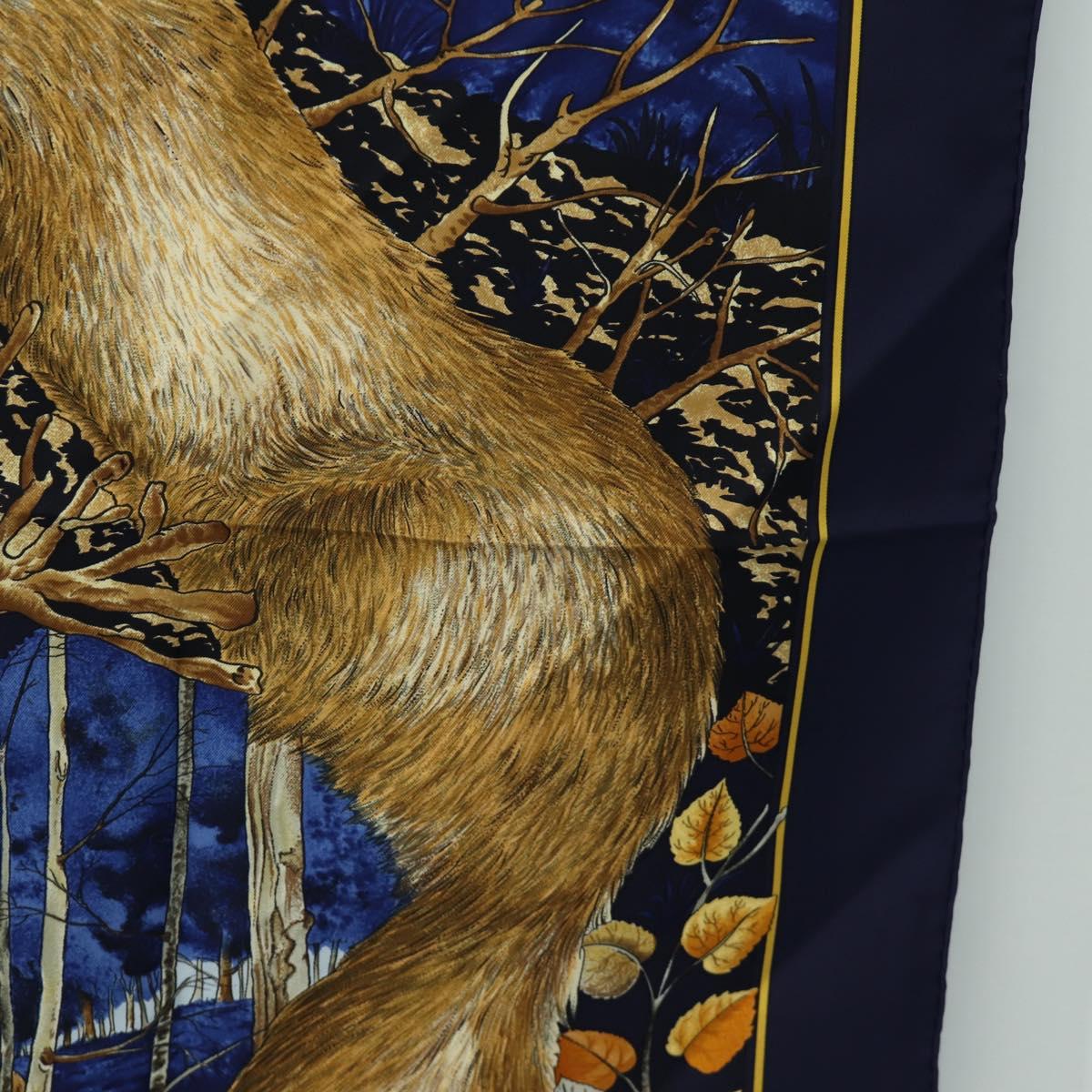HERMES Carre 90 Scarf "CHASSE au BOIS" Silk Navy Auth yk20604M - Jerrillo image 7