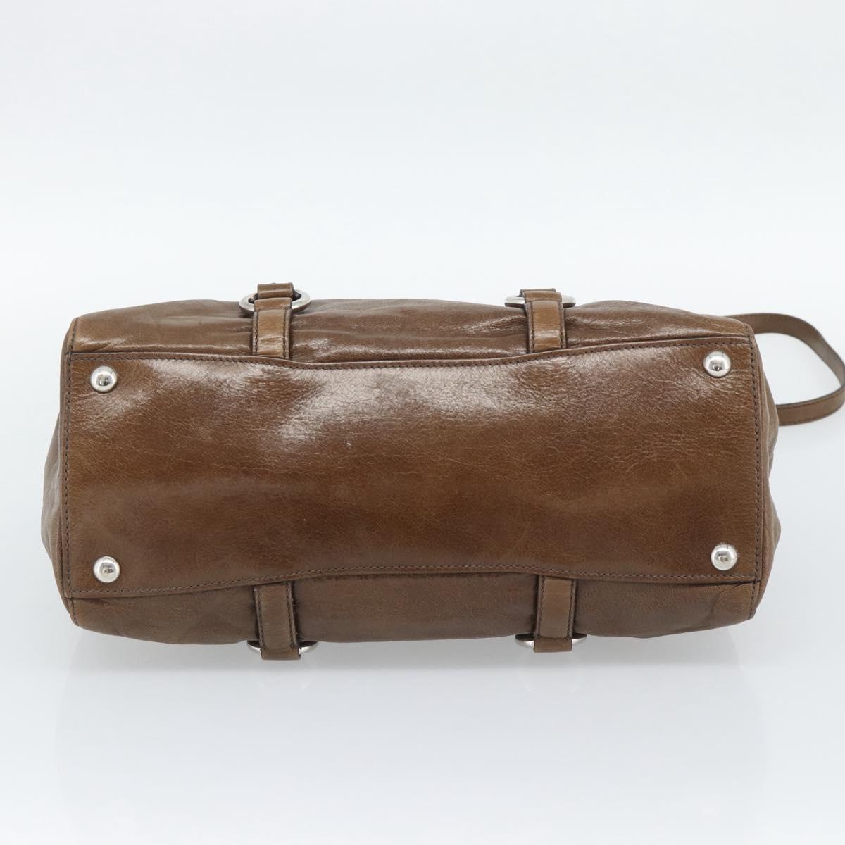 Miu Miu Hand Bag Leather 2way Brown Silver Auth yk20645M - Jerrillo image 5