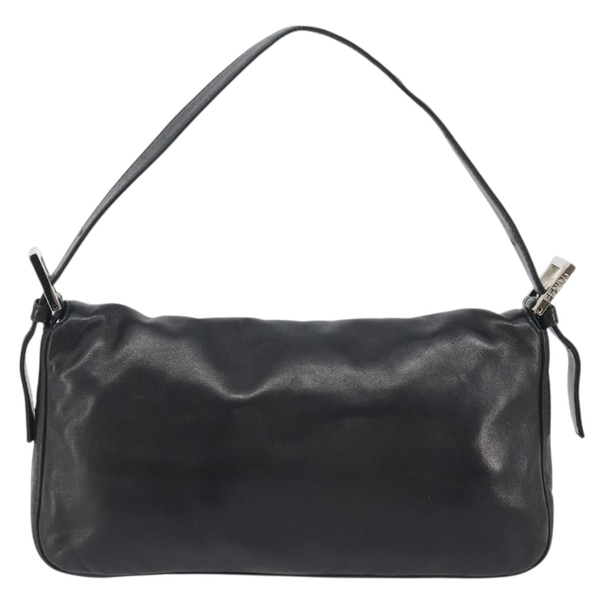 FENDI Mamma Baguette Shoulder Bag Leather Black Silver Auth yk20676SAM - Jerrillo image 2