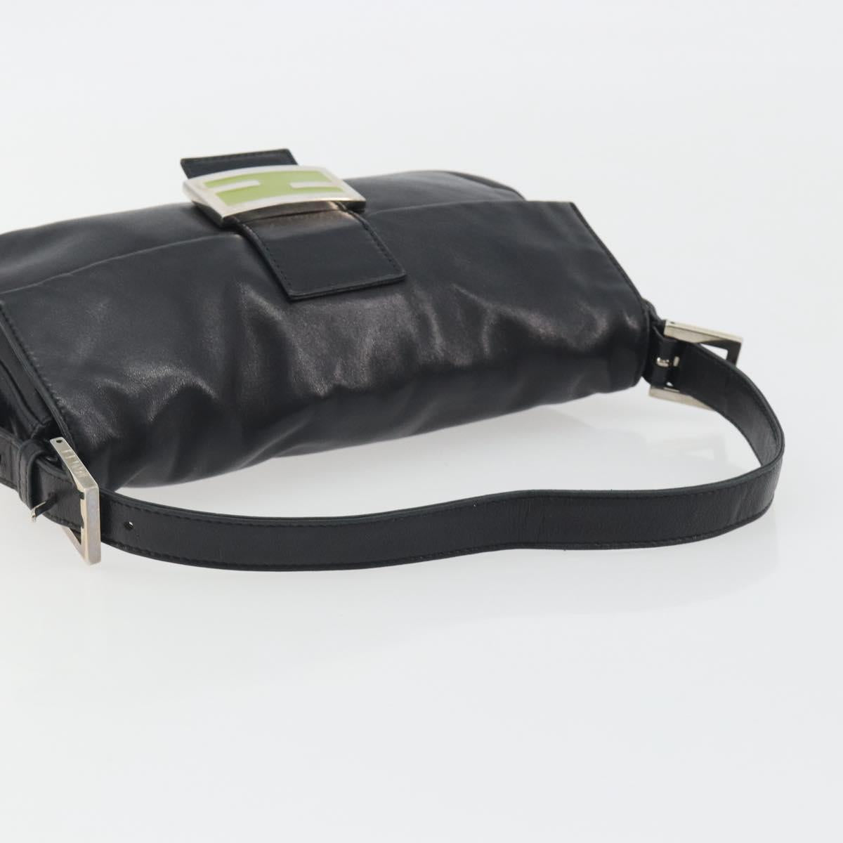FENDI Mamma Baguette Shoulder Bag Leather Black Silver Auth yk20676SAM - Jerrillo image 7