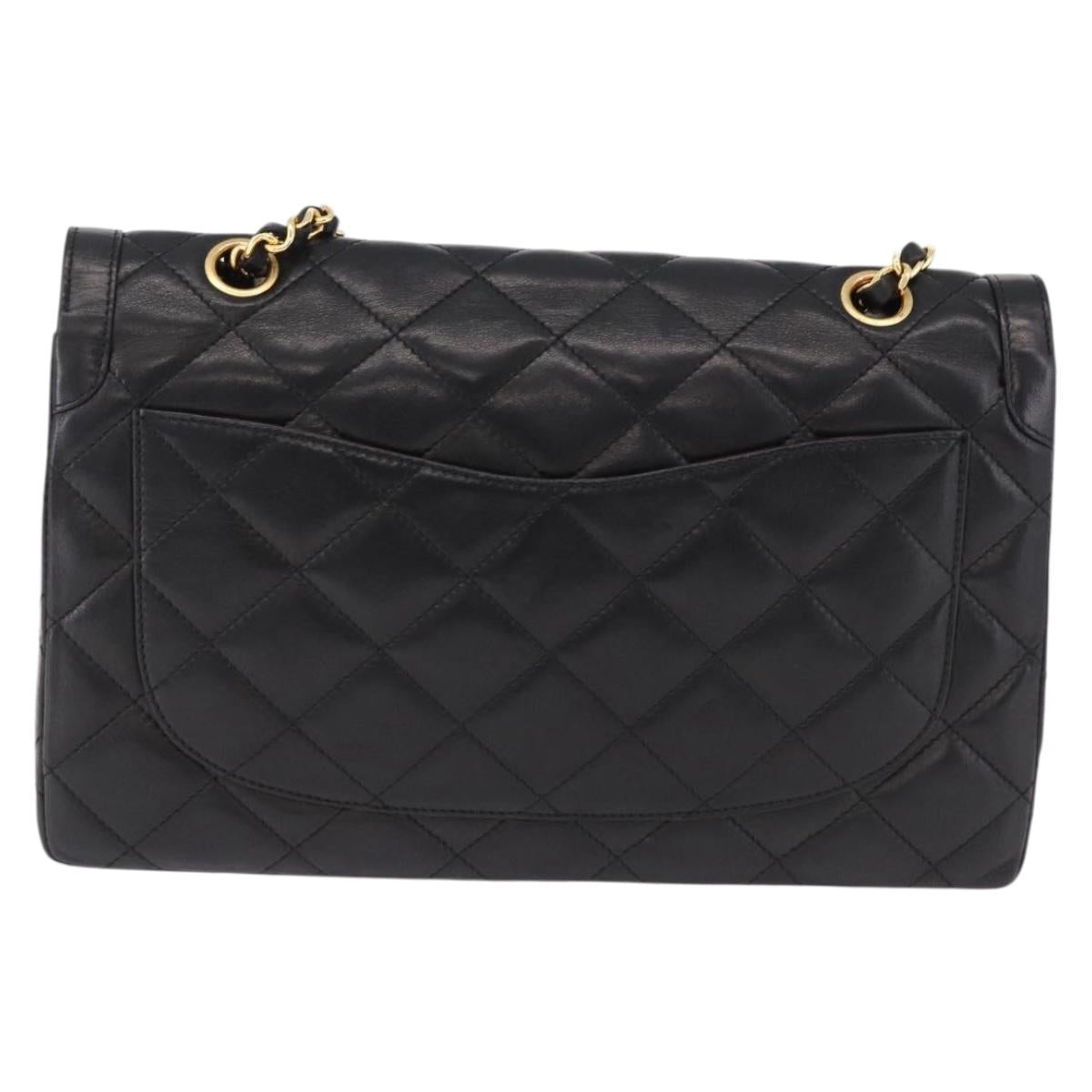 CHANEL Matelasse 28 Chain Hand Bag Lamb Skin Paris Limited Black Auth yk20684SAM - Jerrillo image 3