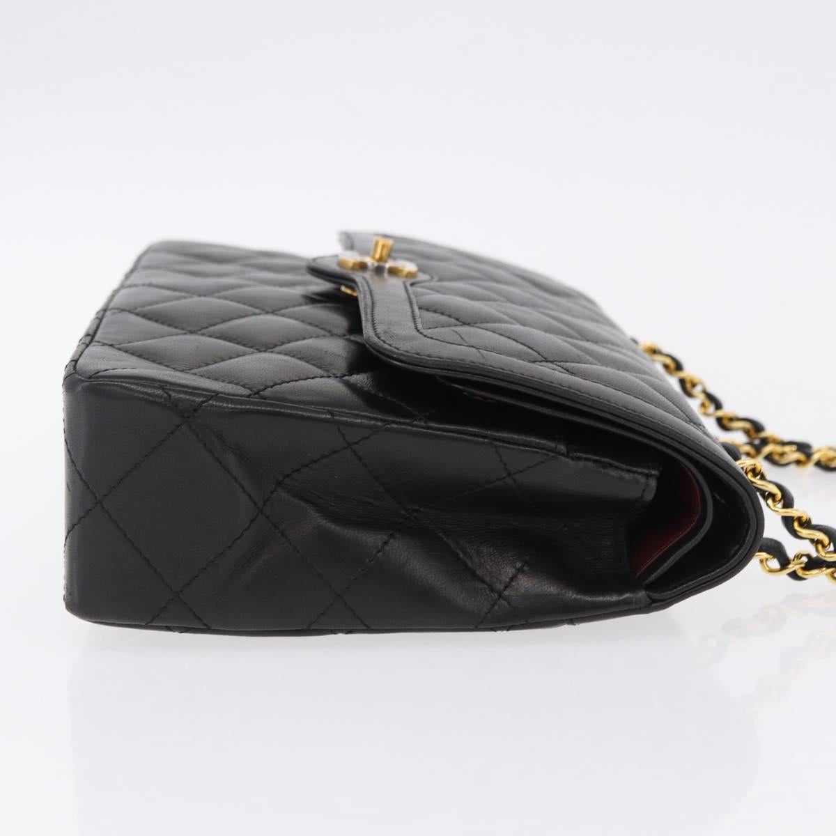 CHANEL Matelasse 28 Chain Hand Bag Lamb Skin Paris Limited Black Auth yk20684SAM - Jerrillo image 4