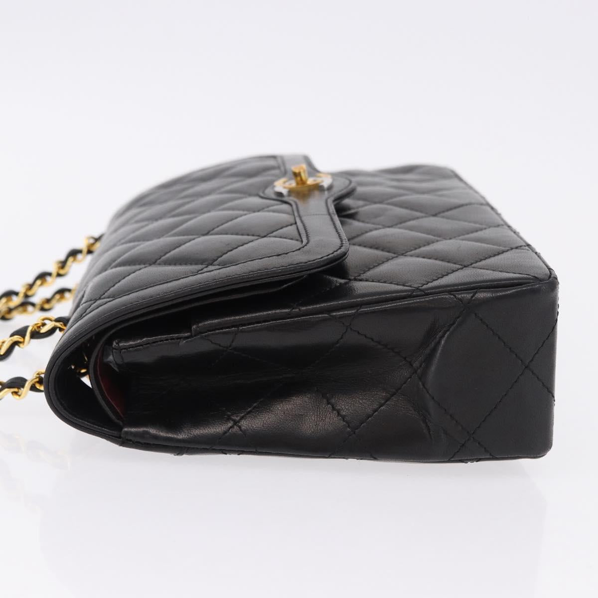 CHANEL Matelasse 28 Chain Hand Bag Lamb Skin Paris Limited Black Auth yk20684SAM - Jerrillo image 5