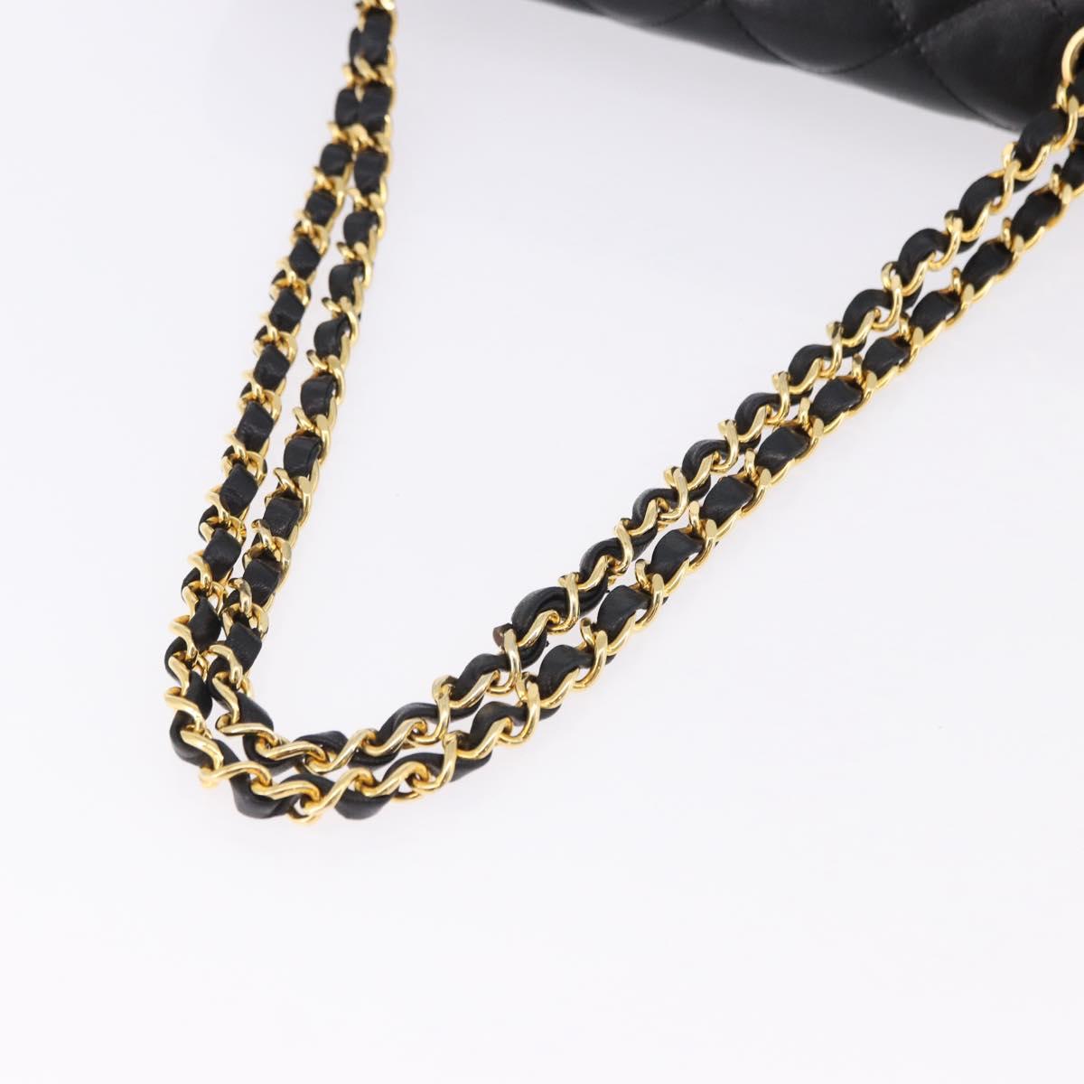 CHANEL Matelasse 28 Chain Hand Bag Lamb Skin Paris Limited Black Auth yk20684SAM - Jerrillo image 7