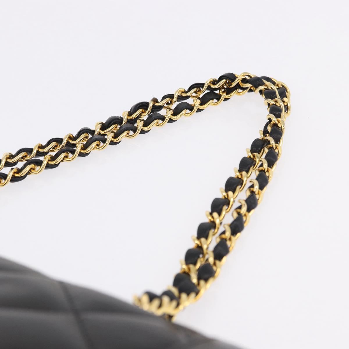 CHANEL Matelasse 28 Chain Hand Bag Lamb Skin Paris Limited Black Auth yk20684SAM - Jerrillo image 8