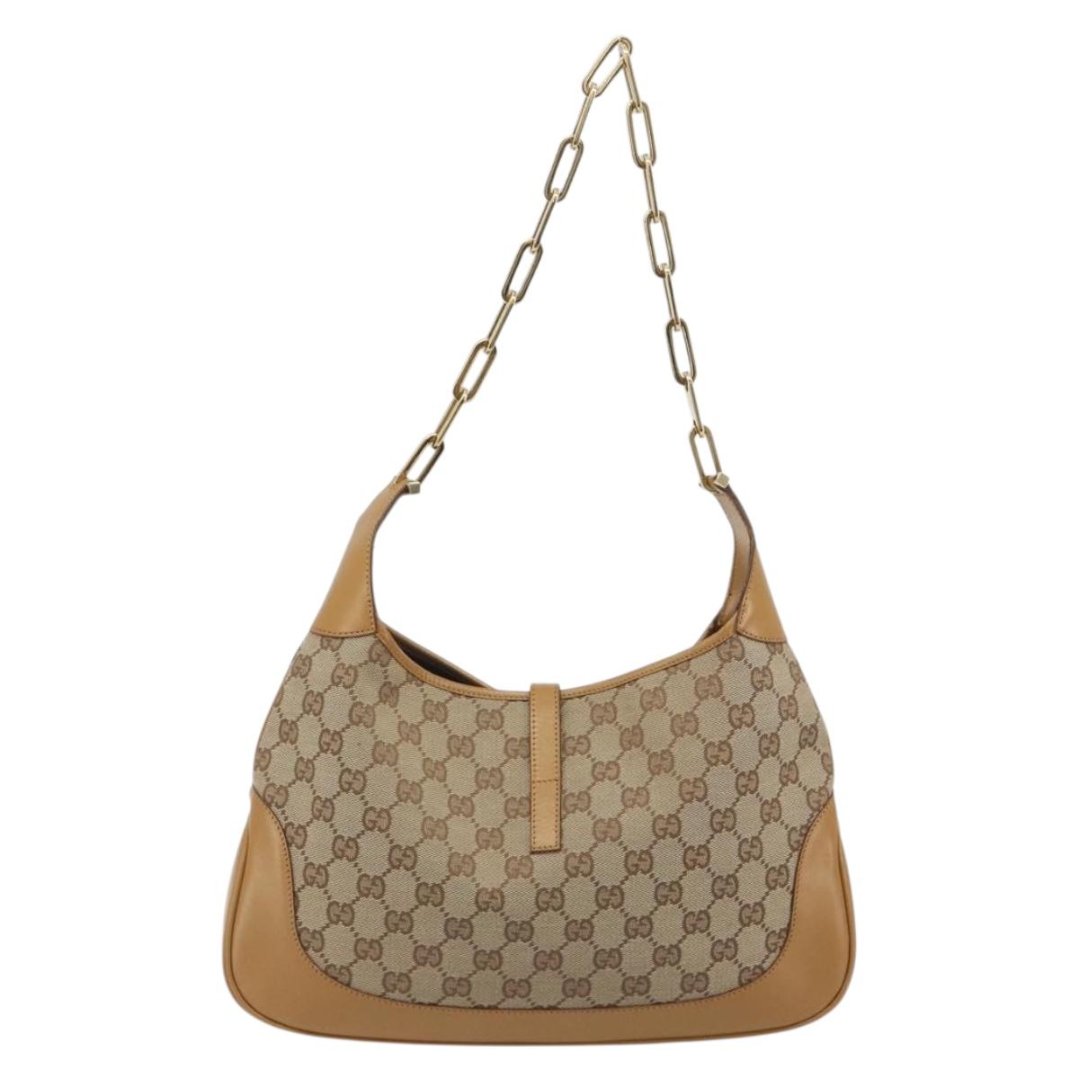 GUCCI GG Canvas Jackie Chain Shoulder Bag Beige Gold 001-4015 Auth yk20704SAV - Jerrillo image 2
