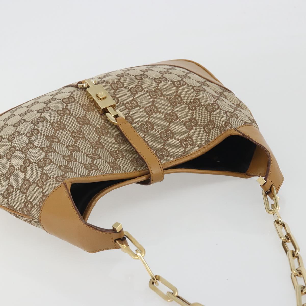 GUCCI GG Canvas Jackie Chain Shoulder Bag Beige Gold 001-4015 Auth yk20704SAV - Jerrillo image 6