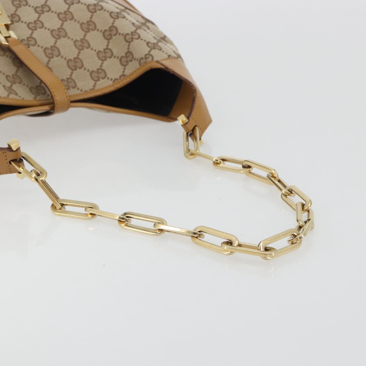 GUCCI GG Canvas Jackie Chain Shoulder Bag Beige Gold 001-4015 Auth yk20704SAV - Jerrillo image 7
