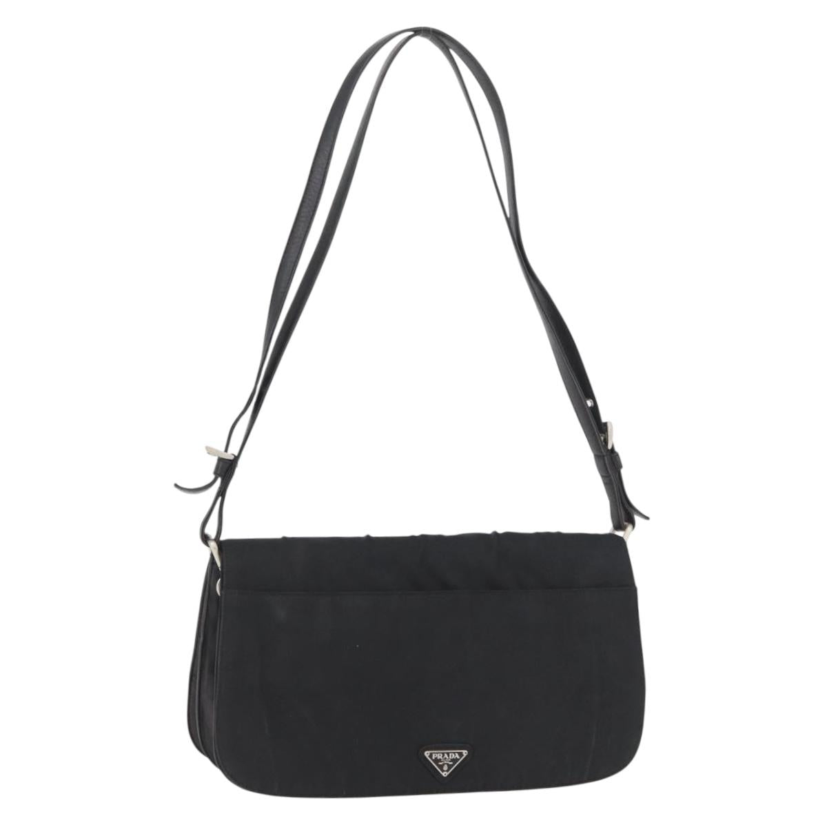 PRADA Shoulder Bag Nylon Black Silver Auth YKZ1095A - Jerrillo