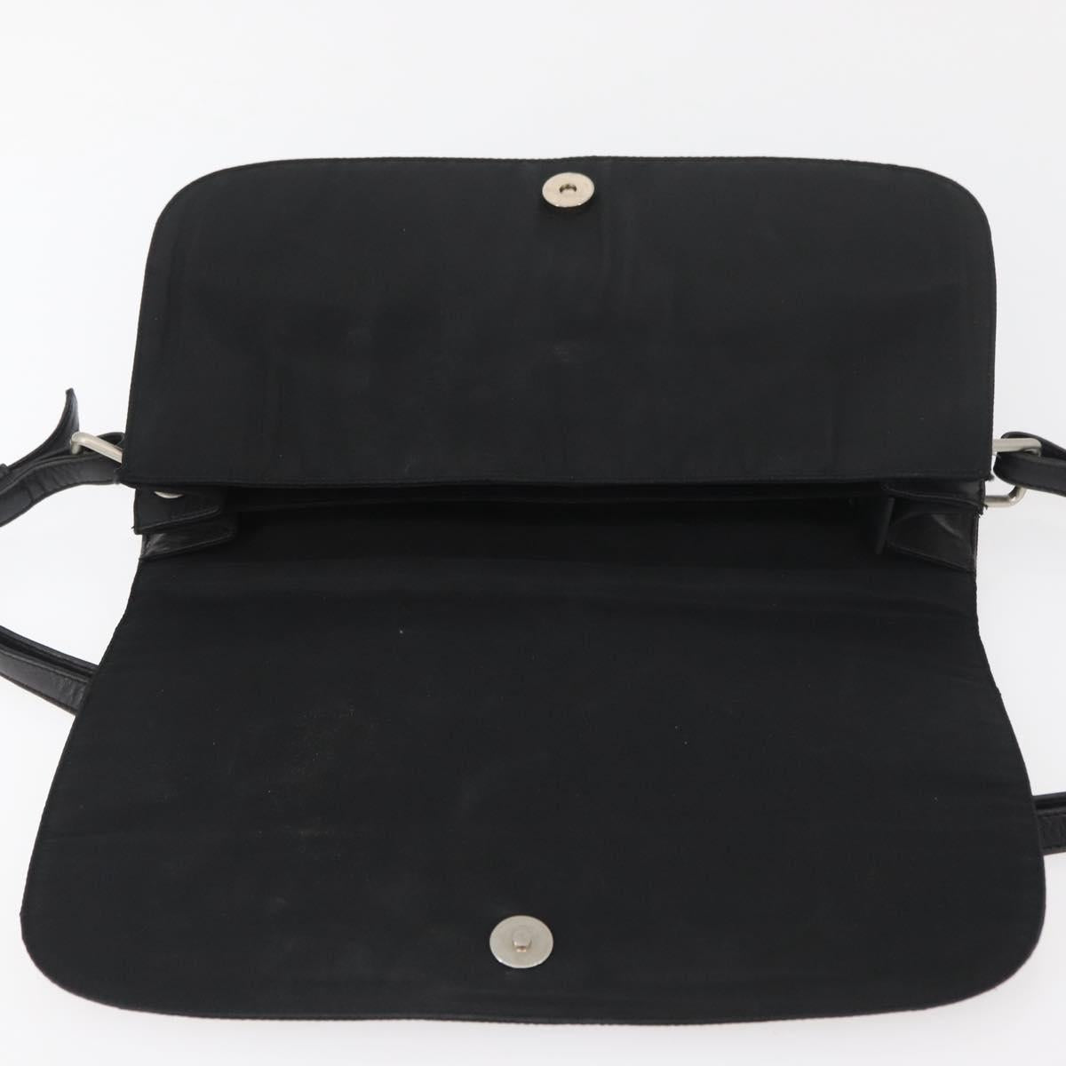 PRADA Shoulder Bag Nylon Black Silver Auth YKZ1095A - Jerrillo image 10