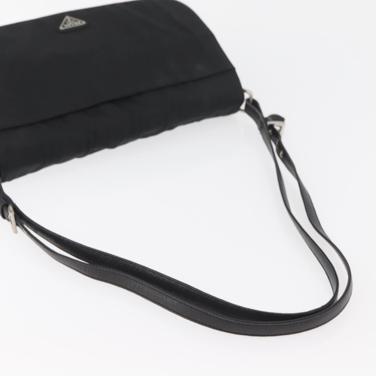 PRADA Shoulder Bag Nylon Black Silver Auth YKZ1095A - Jerrillo image 7