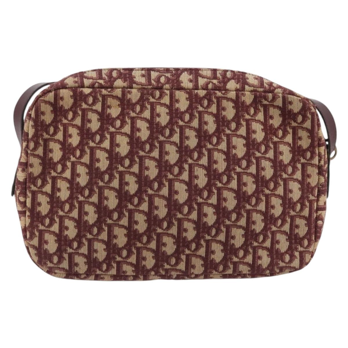 Christian Dior Trotter Canvas Shoulder Bag Red Gold Auth YKZ1108 - Jerrillo image 2