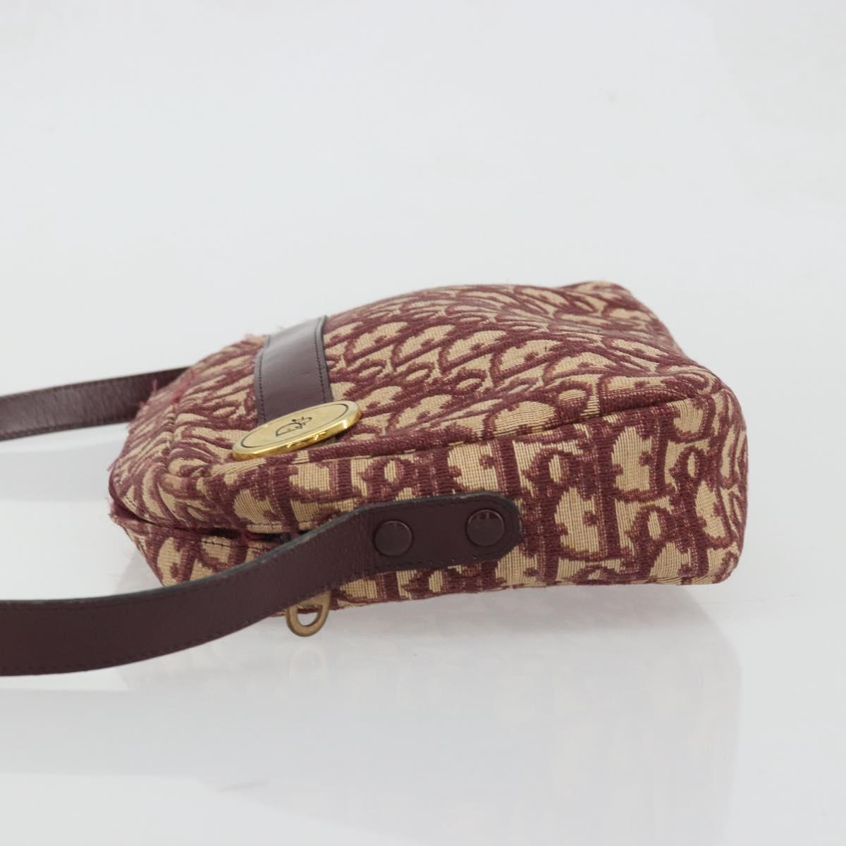 Christian Dior Trotter Canvas Shoulder Bag Red Gold Auth YKZ1108 - Jerrillo image 4