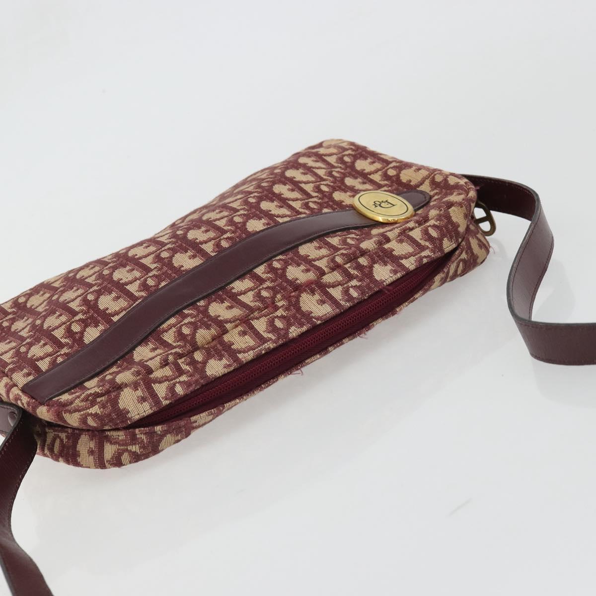 Christian Dior Trotter Canvas Shoulder Bag Red Gold Auth YKZ1108 - Jerrillo image 6