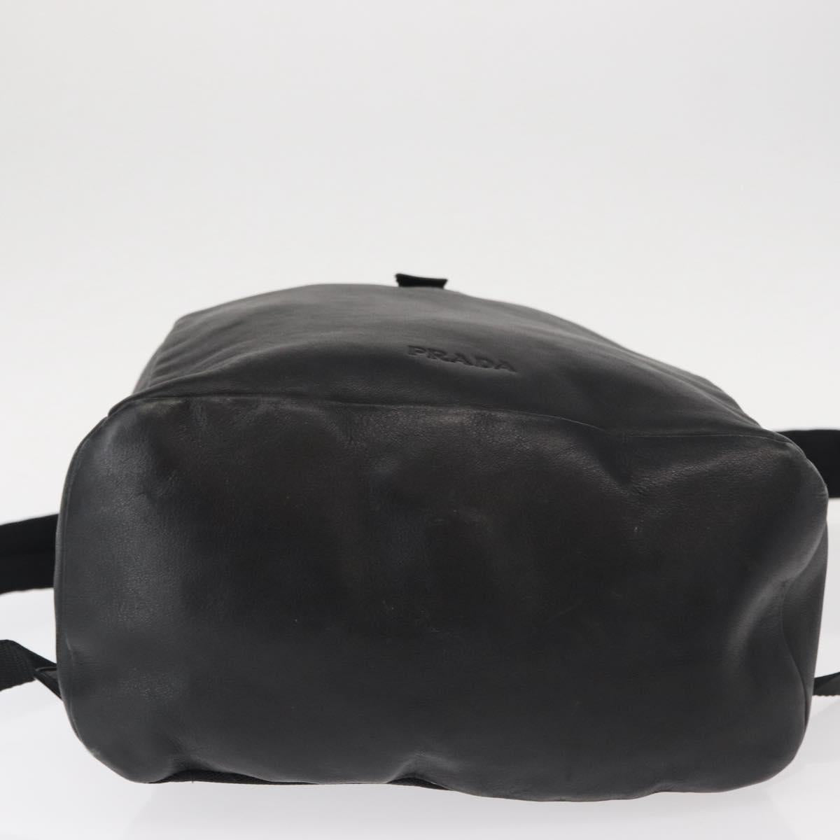 PRADA Backpack Leather Black Silver Auth 121332 - Jerrillo image 5