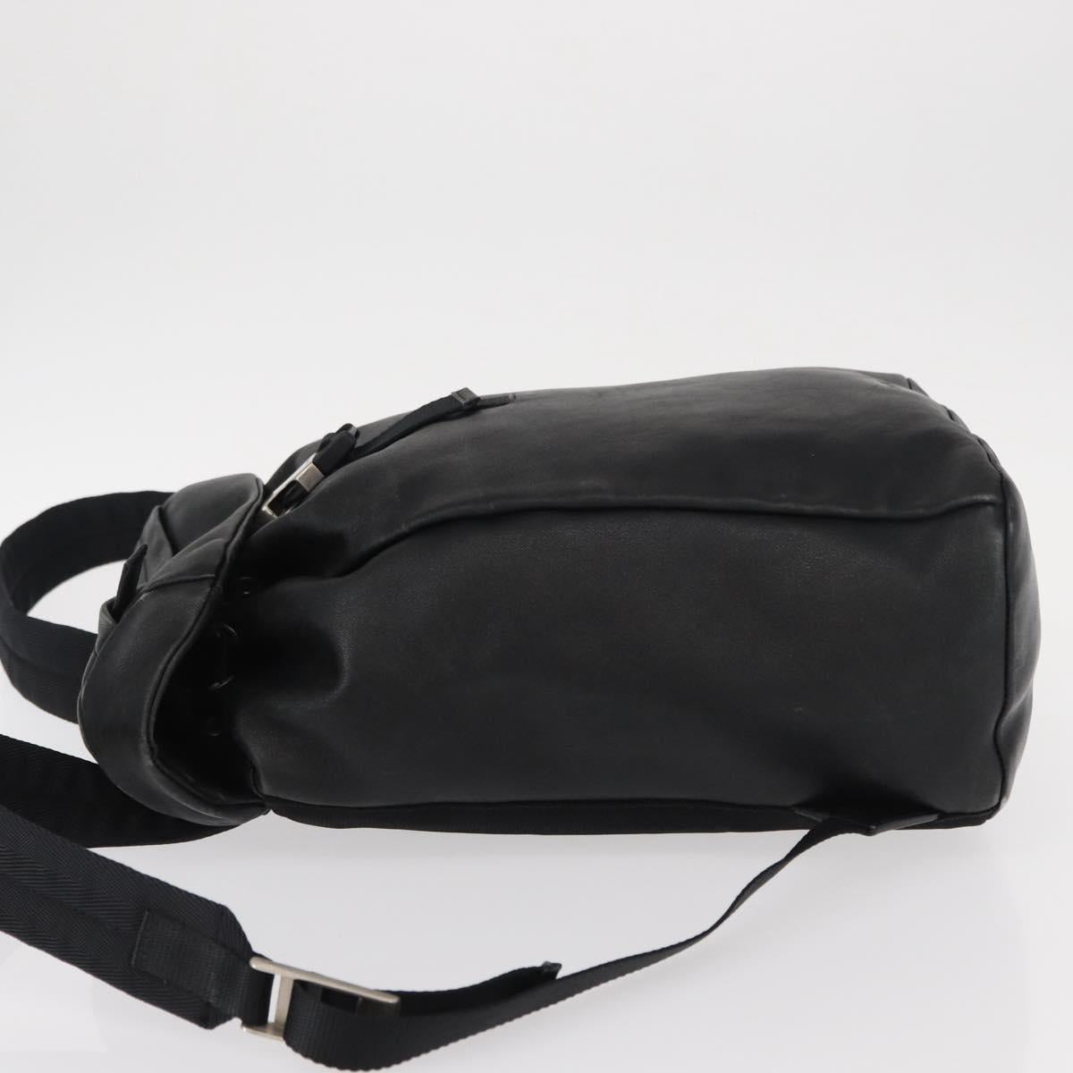 PRADA Backpack Leather Black Silver Auth 121332 - Jerrillo image 4