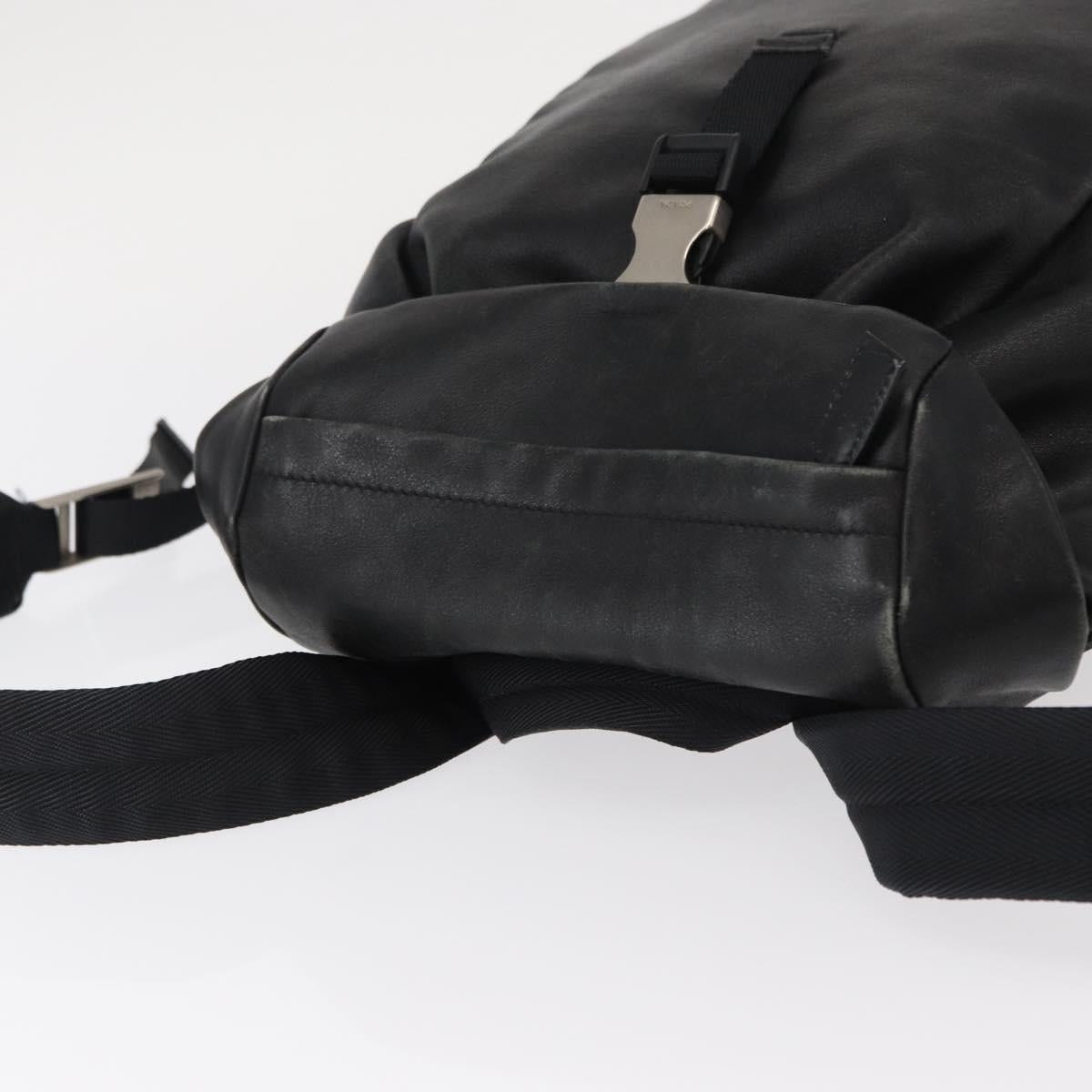 PRADA Backpack Leather Black Silver Auth 121332 - Jerrillo image 6