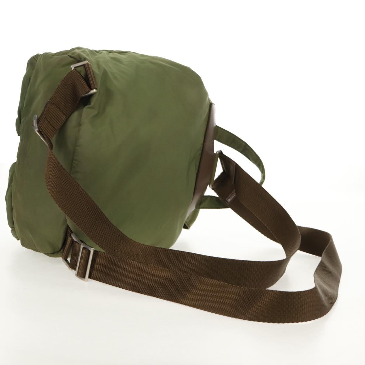 PRADA Backpack Nylon Khaki Silver Auth 148793 - Jerrillo image 9