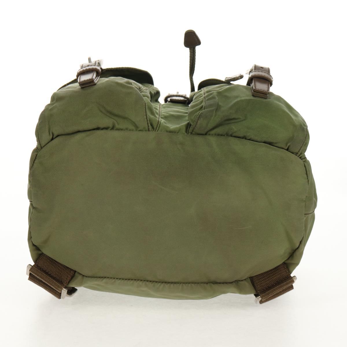 PRADA Backpack Nylon Khaki Silver Auth 148793 - Jerrillo image 7