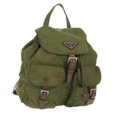 PRADA Backpack Nylon Khaki Silver Auth 148793 - Jerrillo image 2