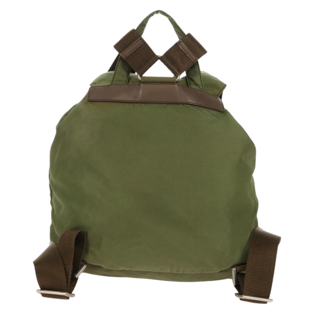 PRADA Backpack Nylon Khaki Silver Auth 148793 - Jerrillo image 4
