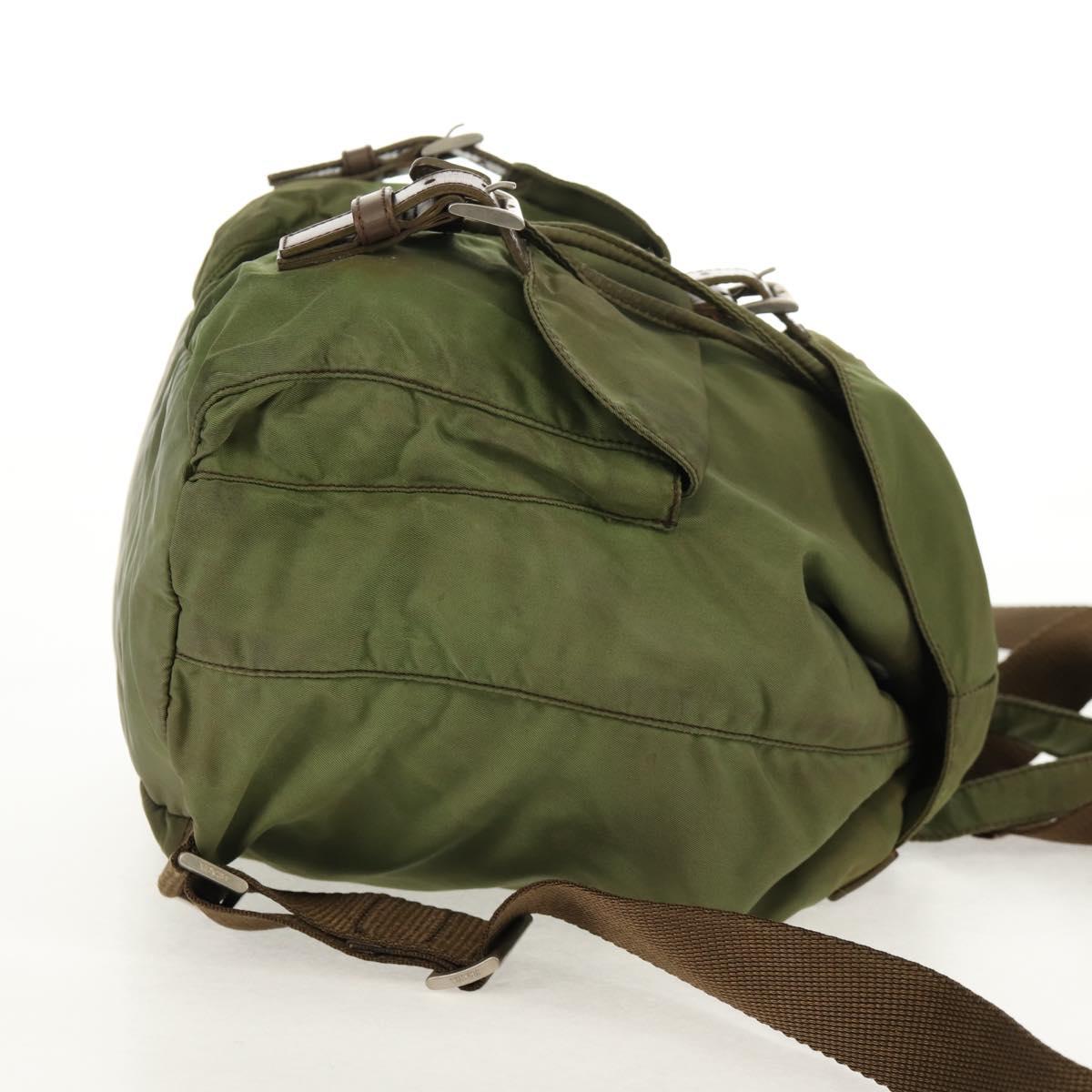 PRADA Backpack Nylon Khaki Silver Auth 148793 - Jerrillo image 6