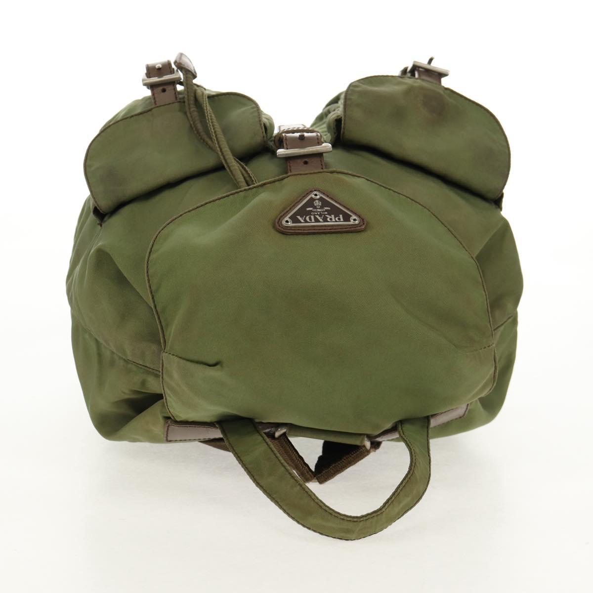 PRADA Backpack Nylon Khaki Silver Auth 148793 - Jerrillo image 8