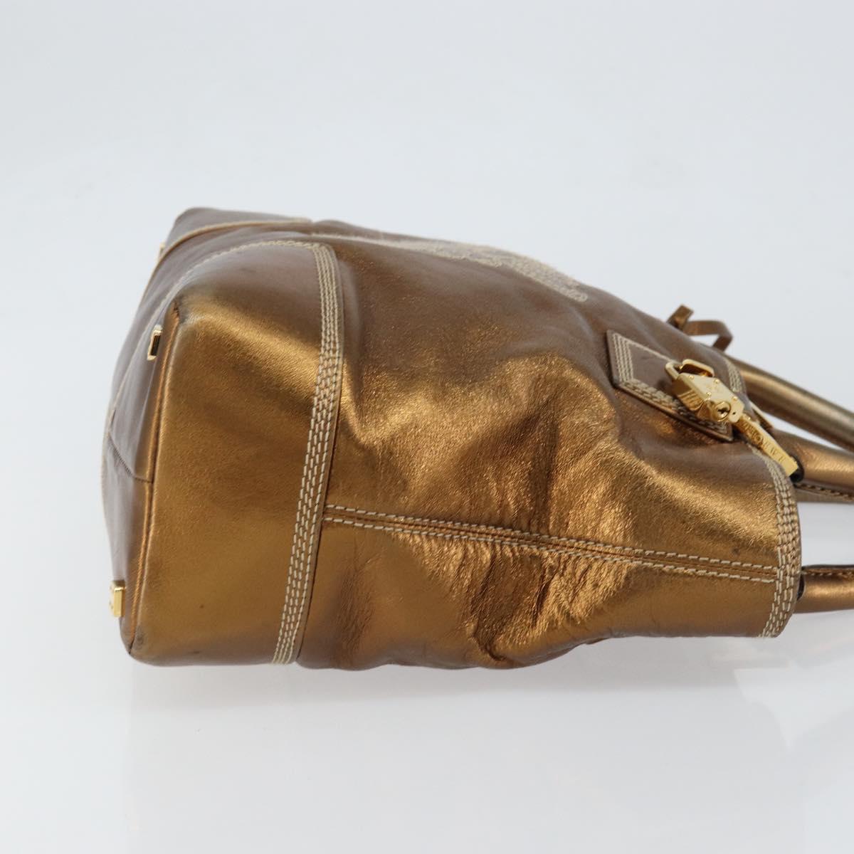 LOEWE Anagram Justa Hand Bag Leather Bronze Gold Auth 148910 - Jerrillo image 4