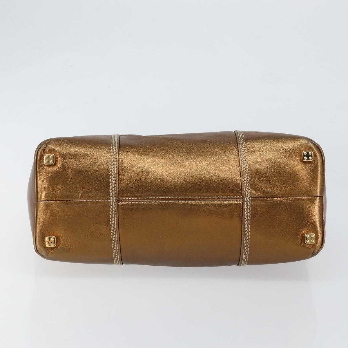 LOEWE Anagram Justa Hand Bag Leather Bronze Gold Auth 148910 - Jerrillo image 9