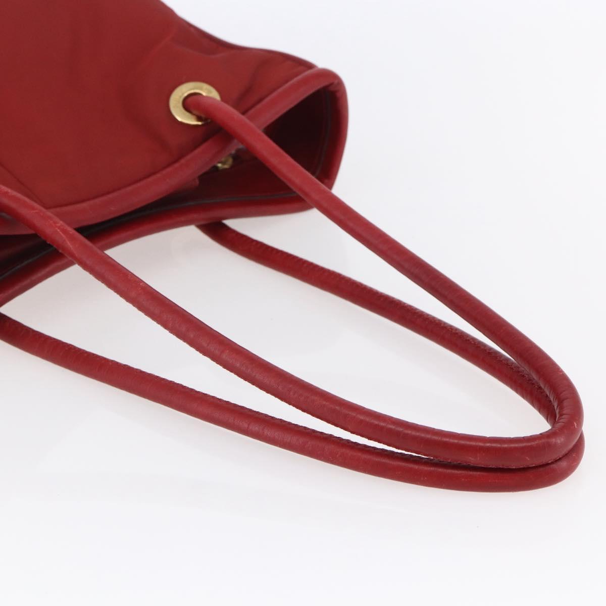 CELINE Tote Bag Nylon Red Gold Auth 149130 - Jerrillo image 7