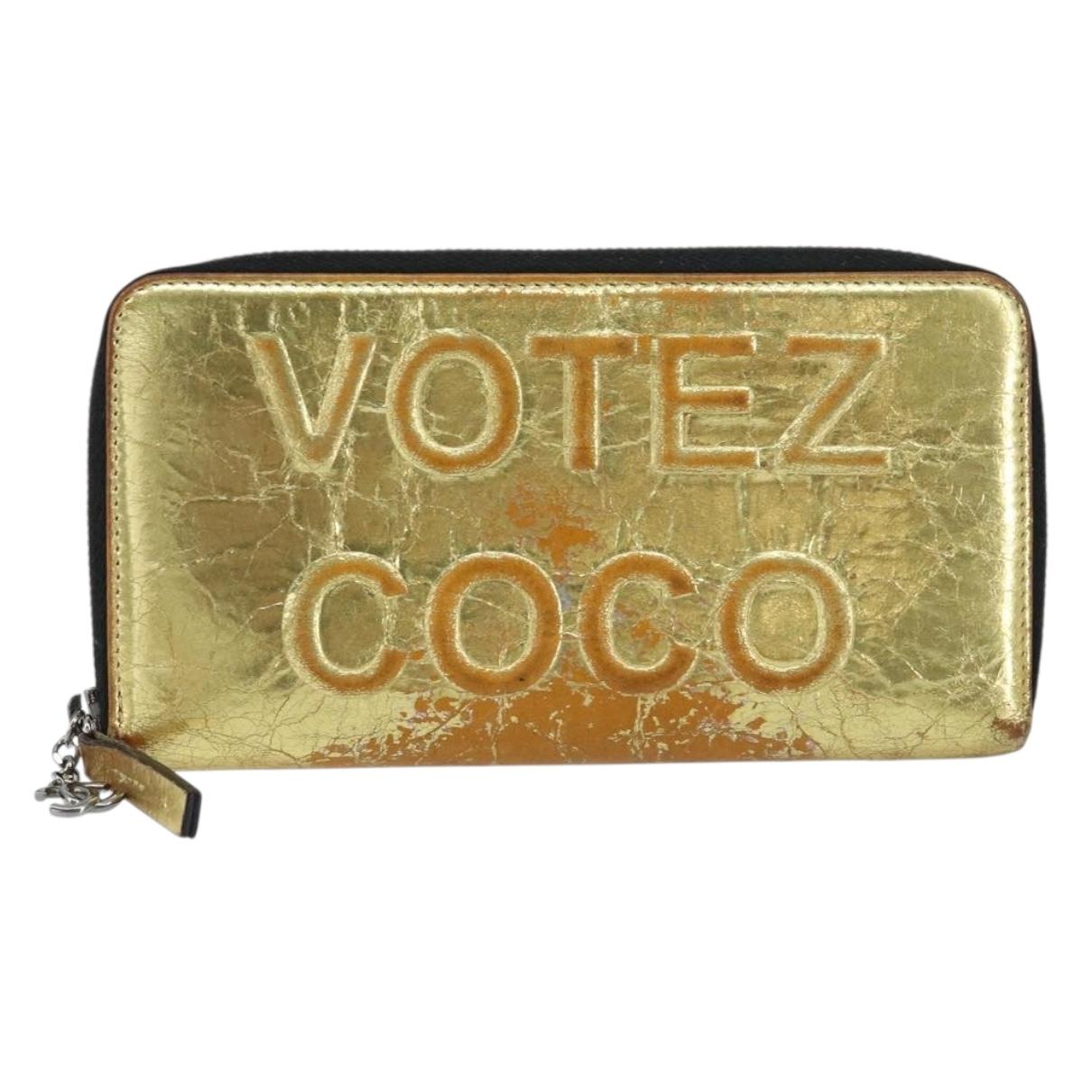 CHANEL Long Wallet Leather Gold Silver CC Auth 149215 - Jerrillo image 2