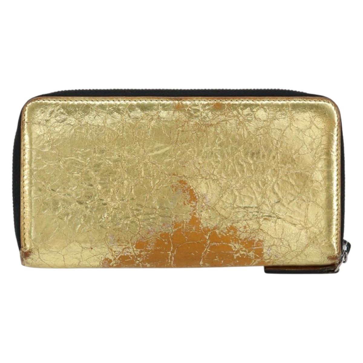 CHANEL Long Wallet Leather Gold Silver CC Auth 149215 - Jerrillo image 3