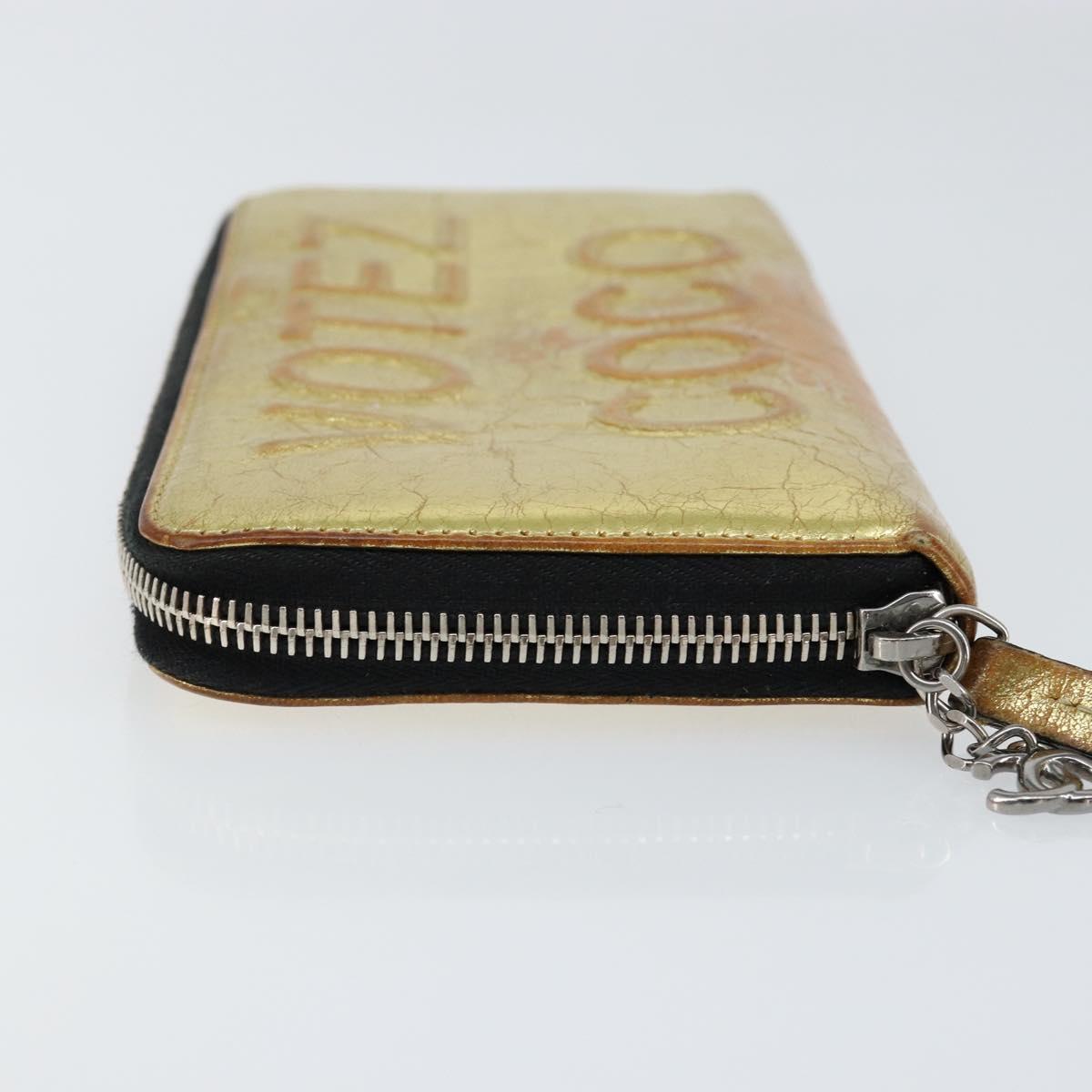 CHANEL Long Wallet Leather Gold Silver CC Auth 149215 - Jerrillo image 5
