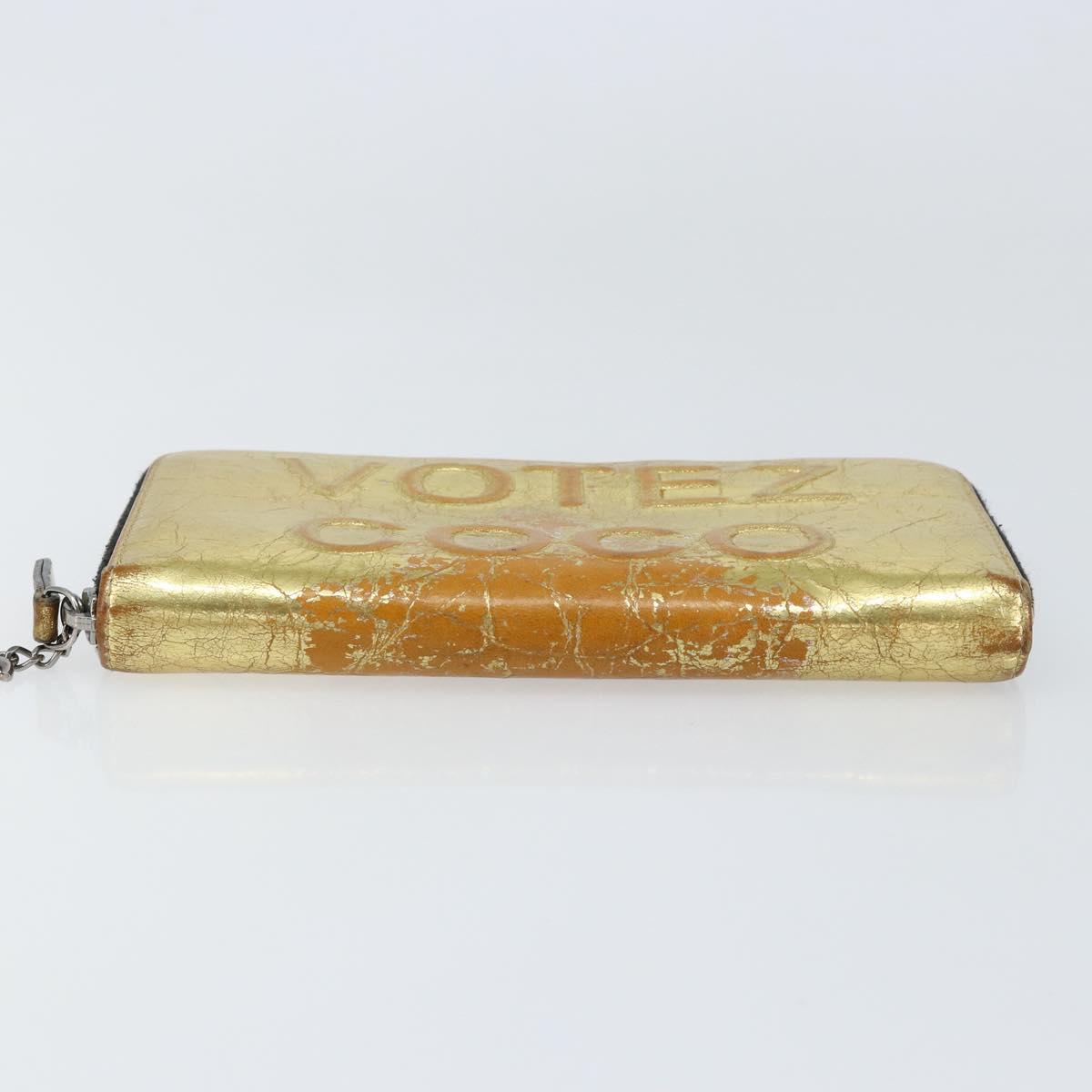 CHANEL Long Wallet Leather Gold Silver CC Auth 149215 - Jerrillo image 7