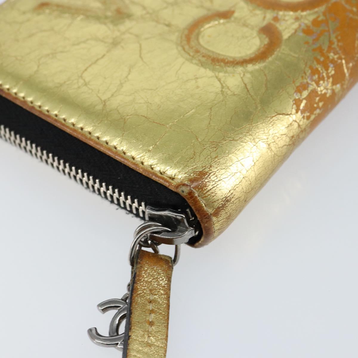 CHANEL Long Wallet Leather Gold Silver CC Auth 149215 - Jerrillo image 9