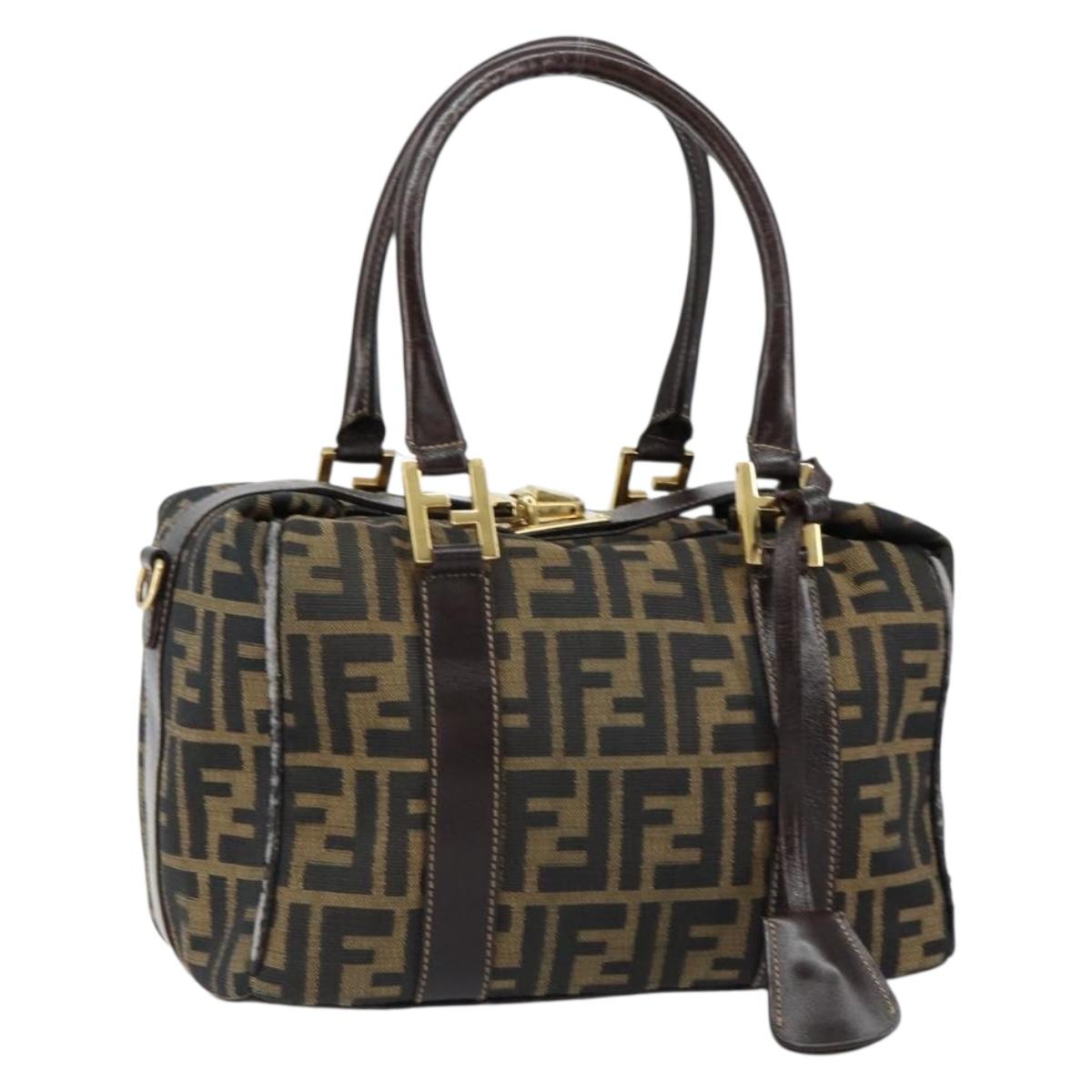 FENDI Zucca Canvas Hand Bag Black Brown Auth 149263 - Jerrillo image 2