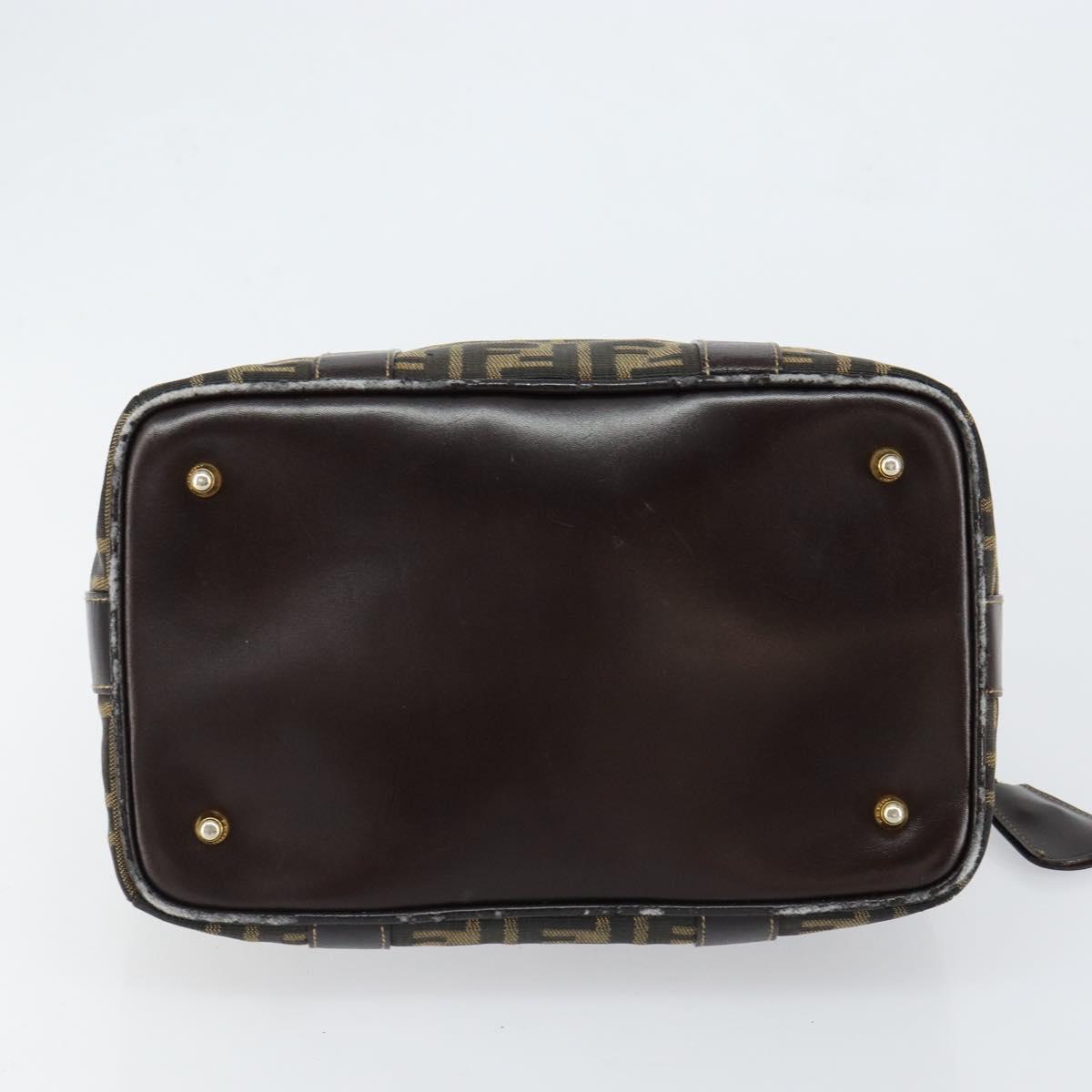 FENDI Zucca Canvas Hand Bag Black Brown Auth 149263 - Jerrillo image 6