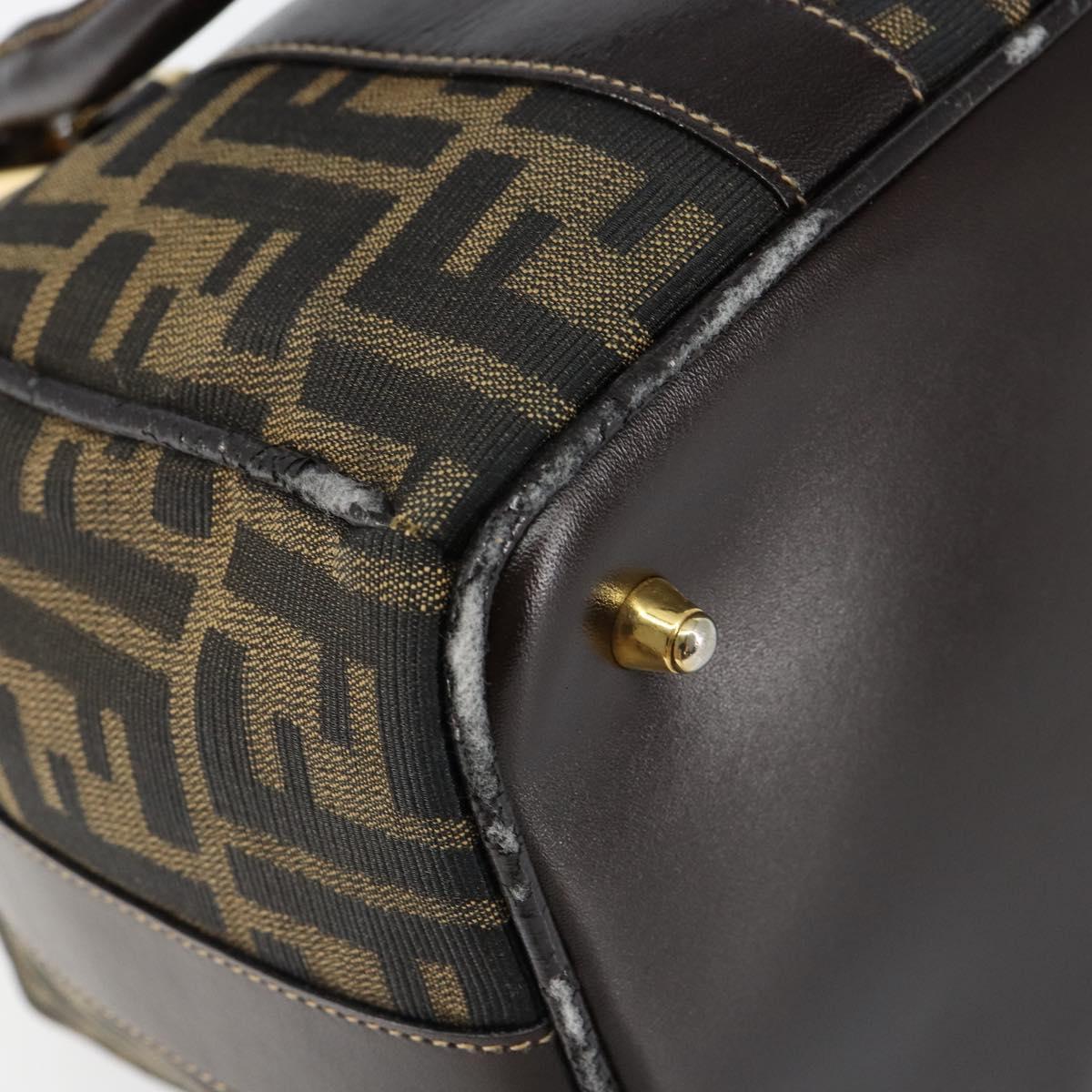 FENDI Zucca Canvas Hand Bag Black Brown Auth 149263 - Jerrillo image 9