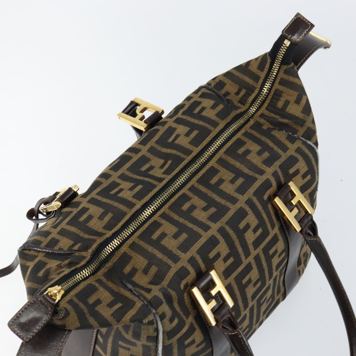 FENDI Zucca Canvas Hand Bag Black Brown Auth 149263 - Jerrillo image 10