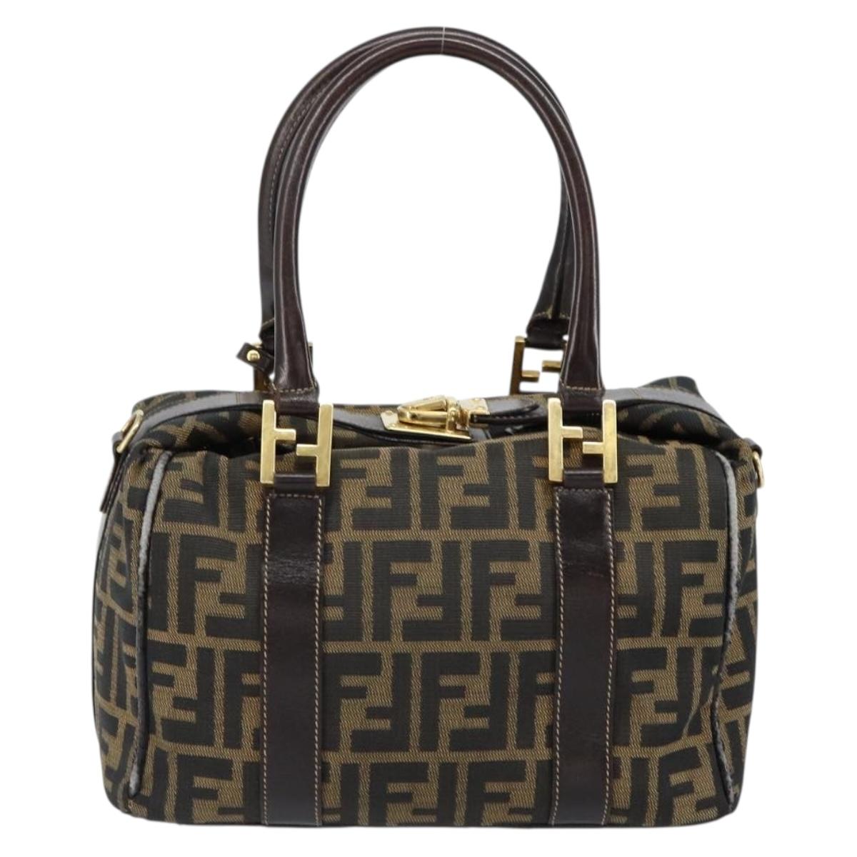 FENDI Zucca Canvas Hand Bag Black Brown Auth 149263 - Jerrillo image 3