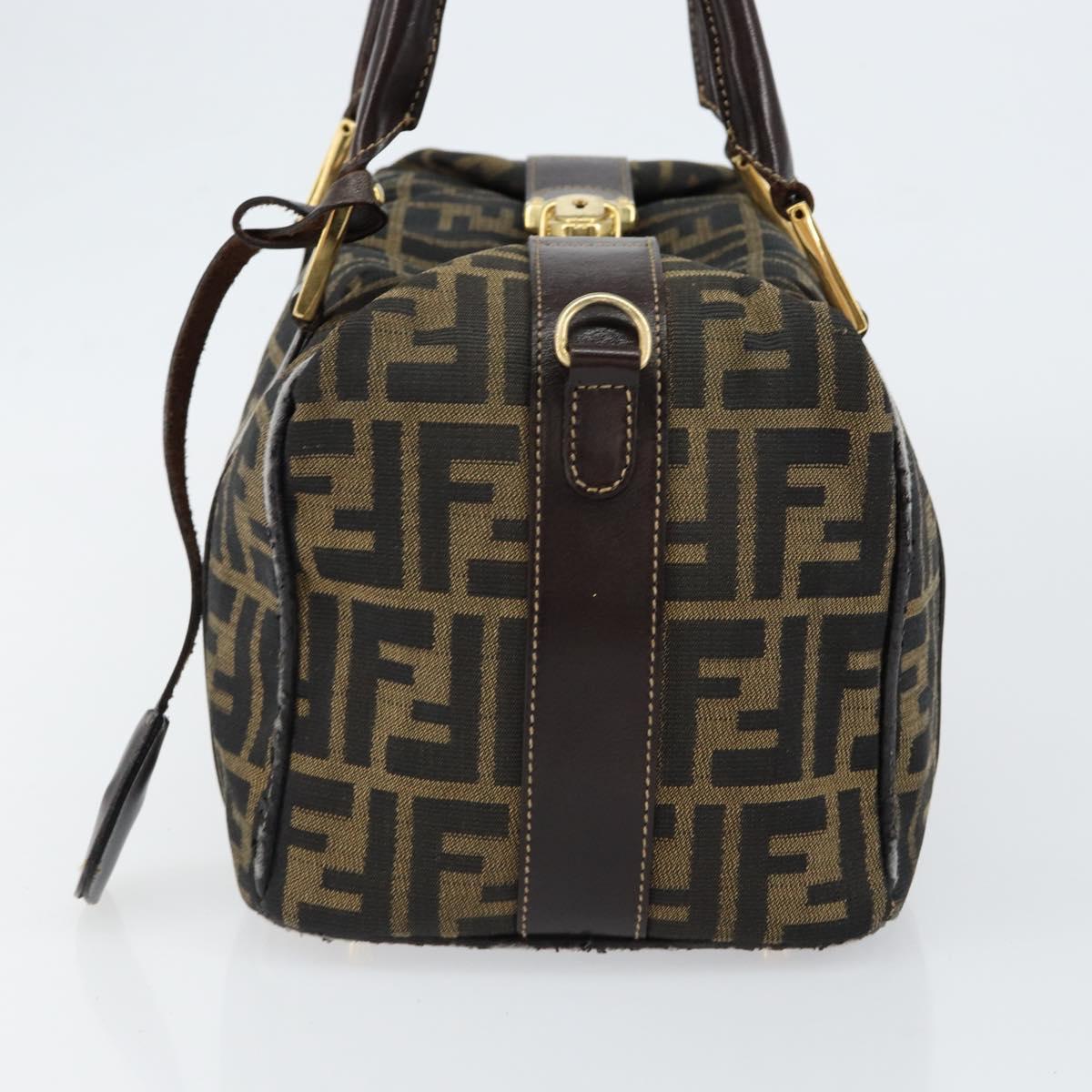 FENDI Zucca Canvas Hand Bag Black Brown Auth 149263 - Jerrillo image 4